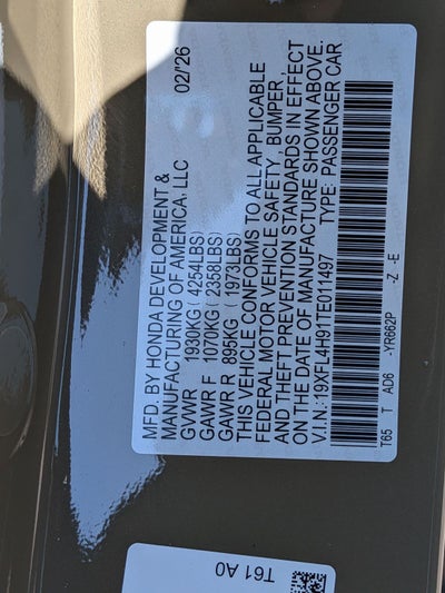 2026 Honda Civic Hybrid Sport Touring