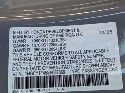 2025 Honda Accord SE