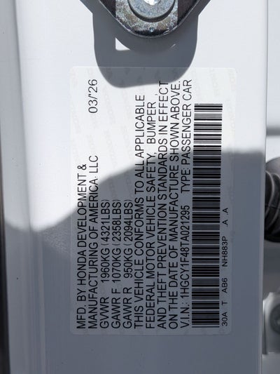 2026 Honda Accord SE