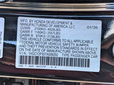 2026 Honda Accord Hybrid Sport