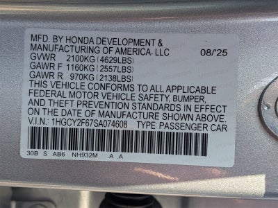 2025 Honda Accord Hybrid EX-L