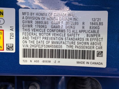 2022 Honda Civic Sport