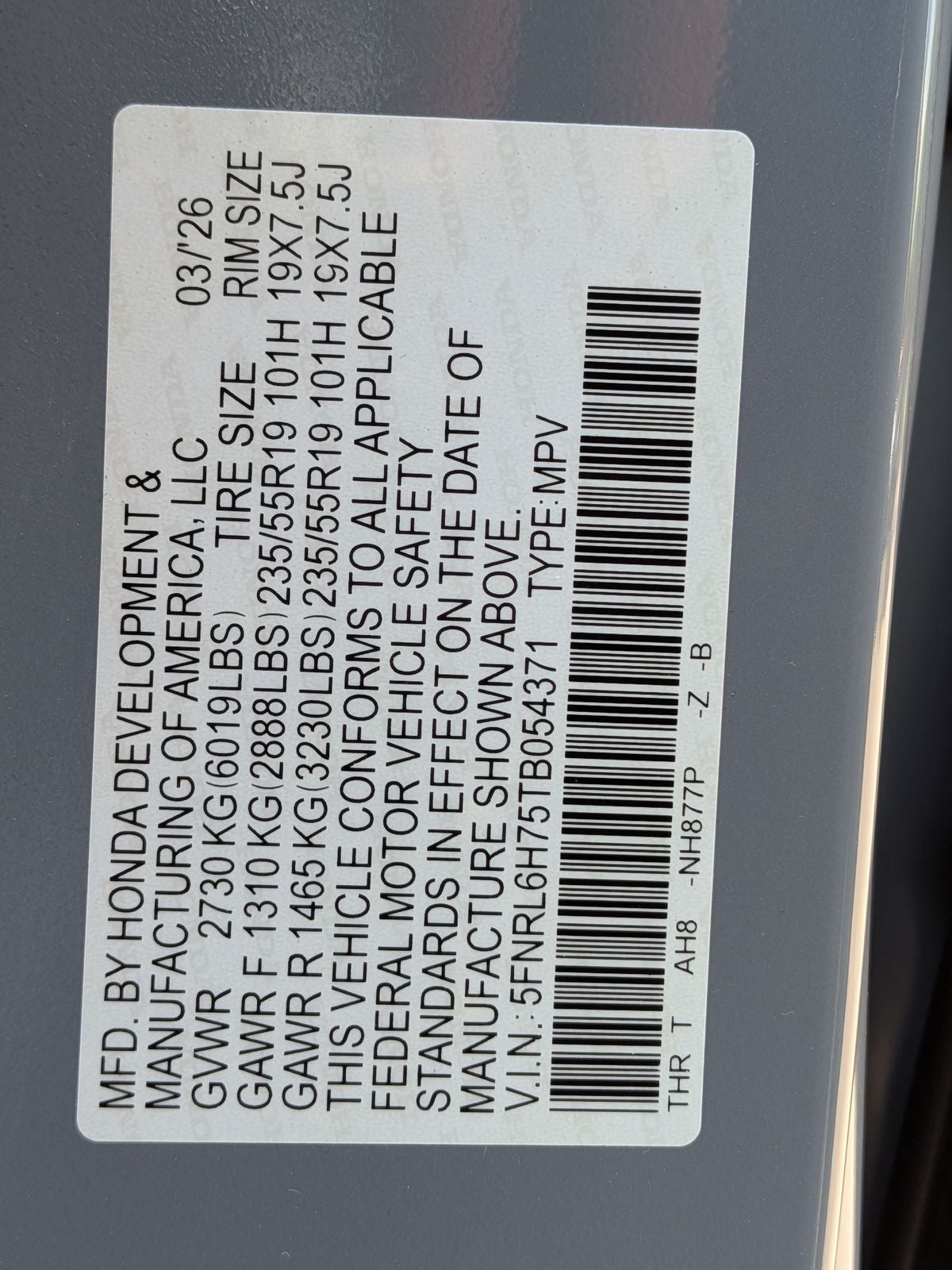 2026 Honda Odyssey Sport-L