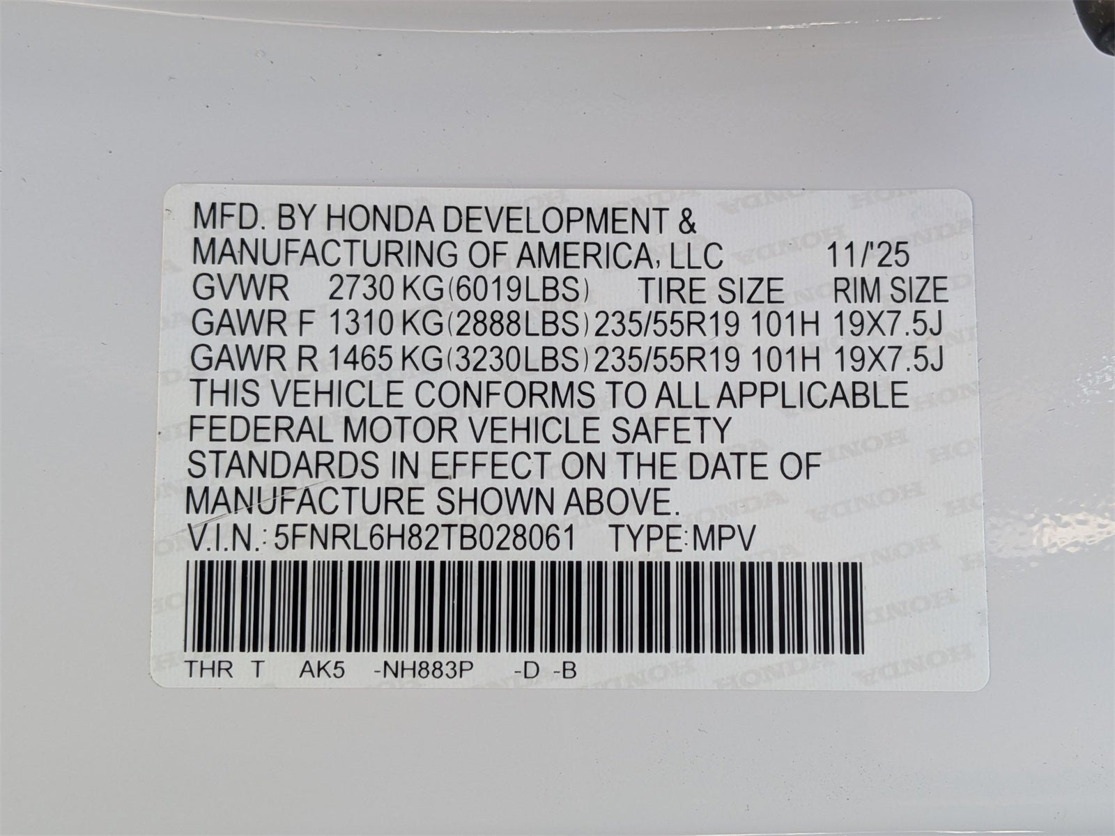 2026 Honda Odyssey Touring