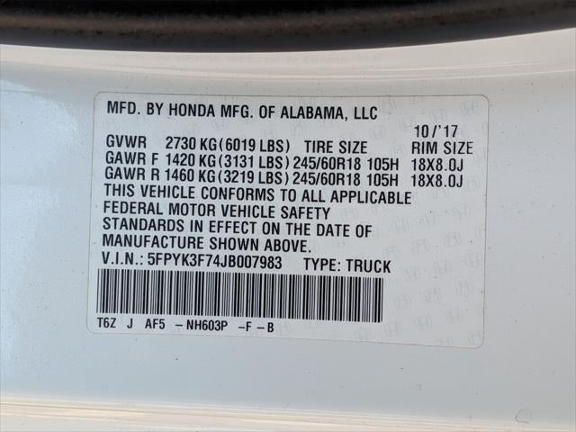 2018 Honda Ridgeline RTL-E