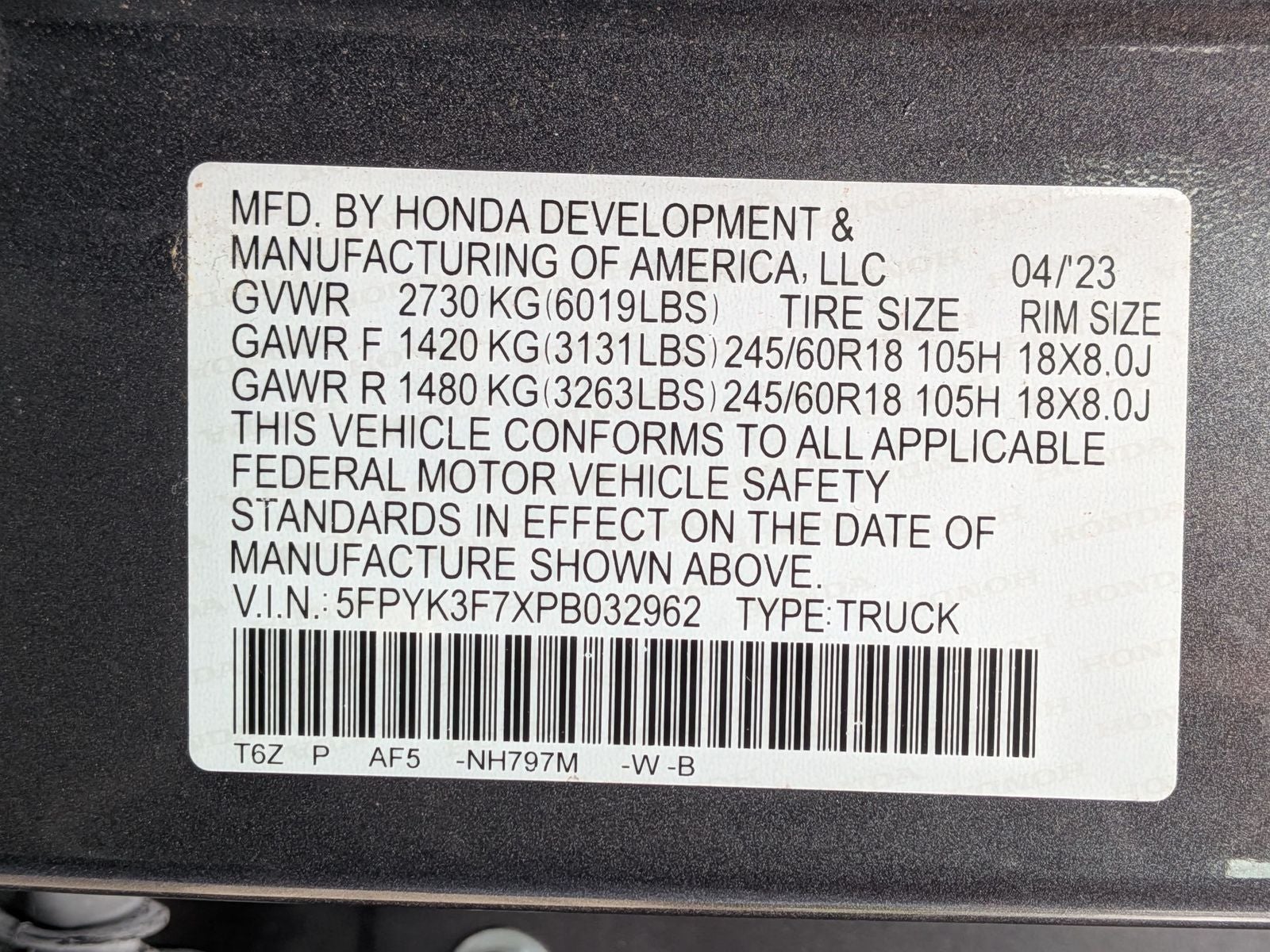 2023 Honda Ridgeline RTL-E