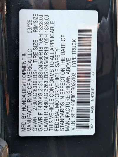 2026 Honda Ridgeline Black Edition