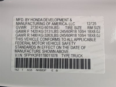 2026 Honda Ridgeline Black Edition