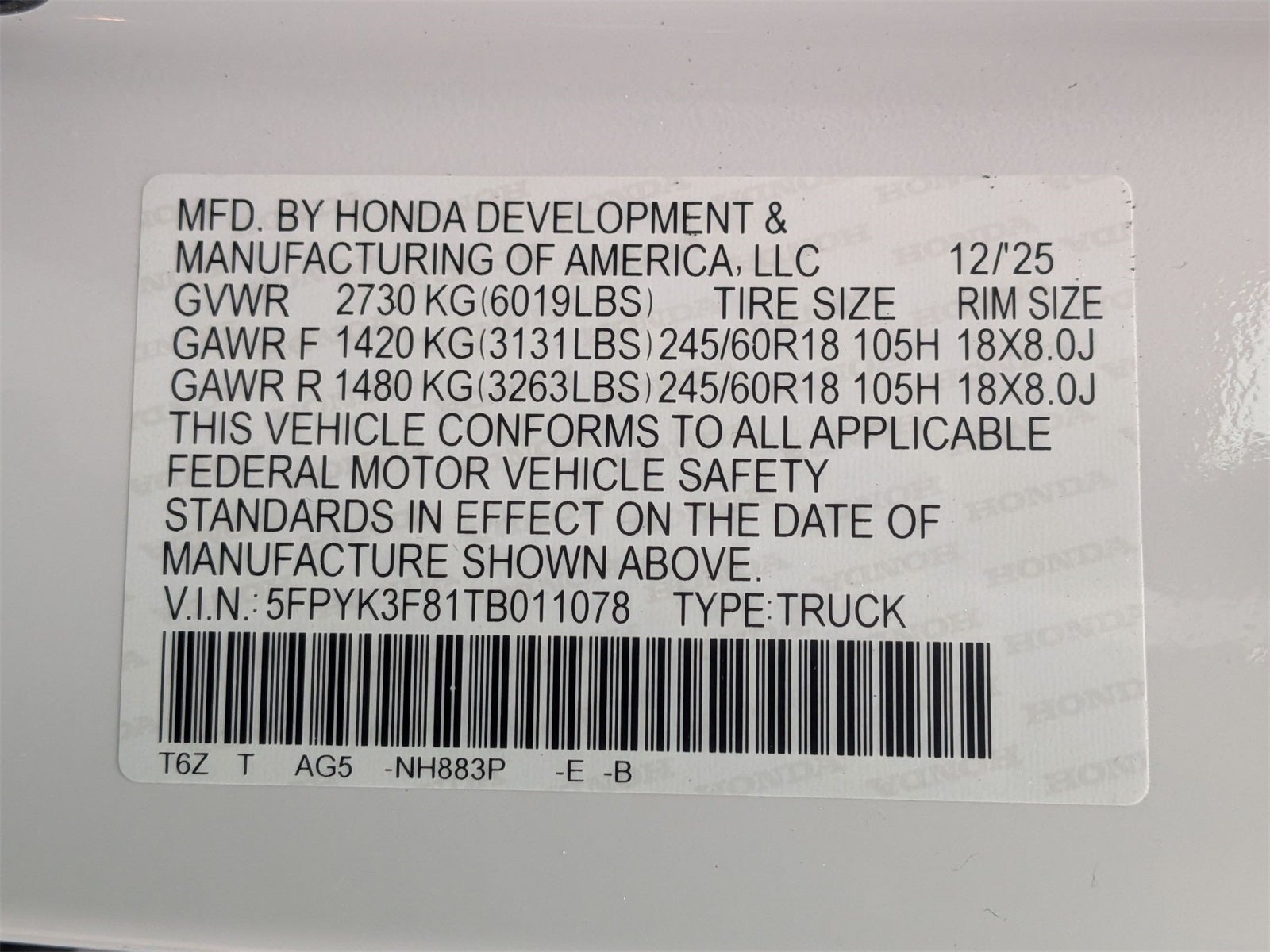 2026 Honda Ridgeline Black Edition