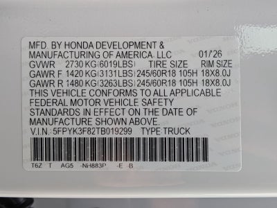 2026 Honda Ridgeline Black Edition