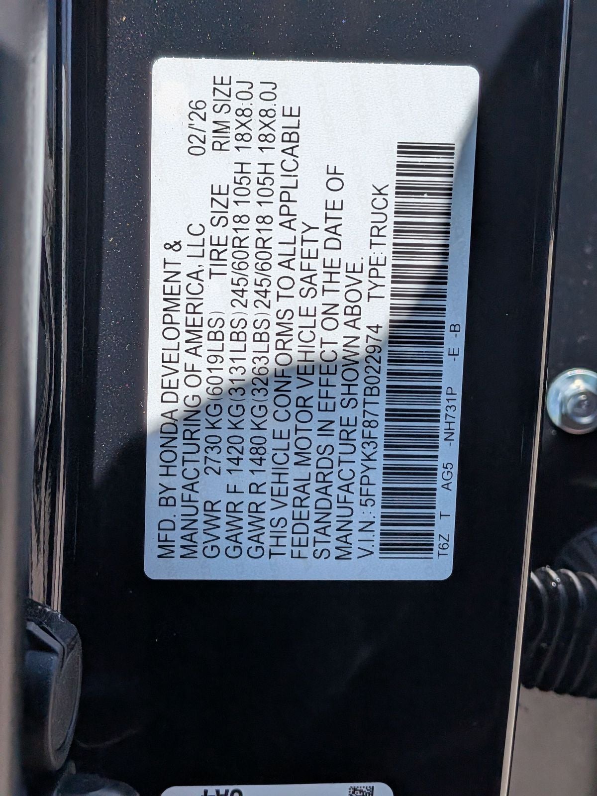 2026 Honda Ridgeline Black Edition