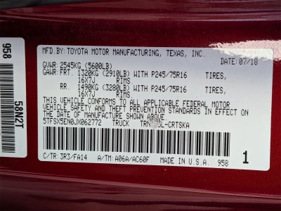 2018 Toyota Tacoma SR