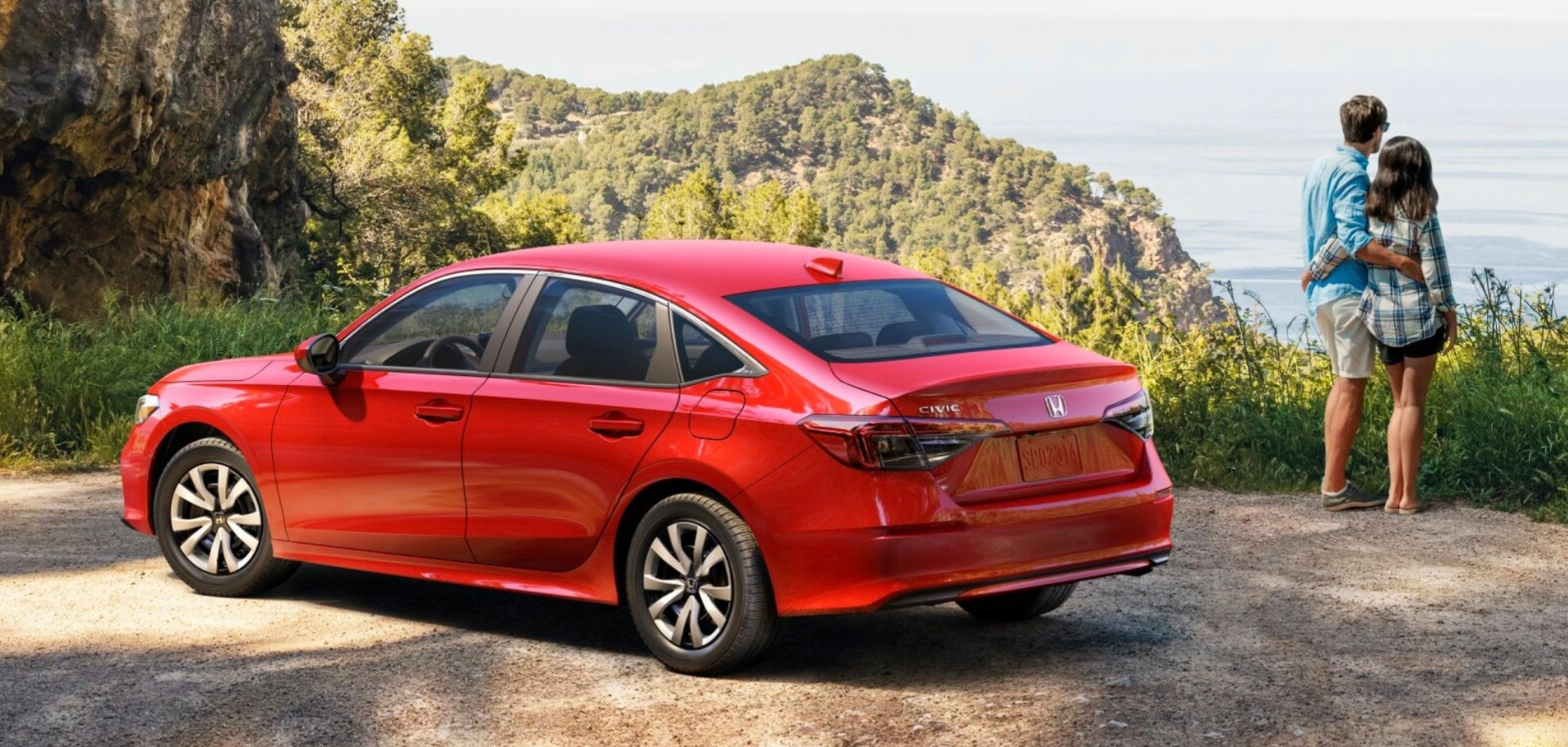 2026 Honda Civic Sedan LX shown in Rallye Red for sale near Cambridge