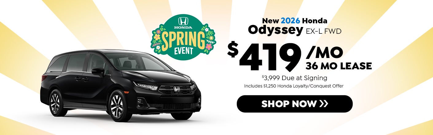 New 2026 Honda Odyssey EX-L offer in Zanesville, OH 