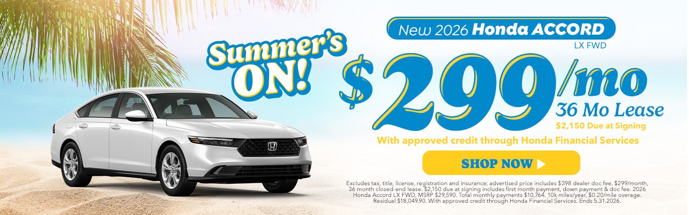 New 2026 Honda Accord specials near Newark
