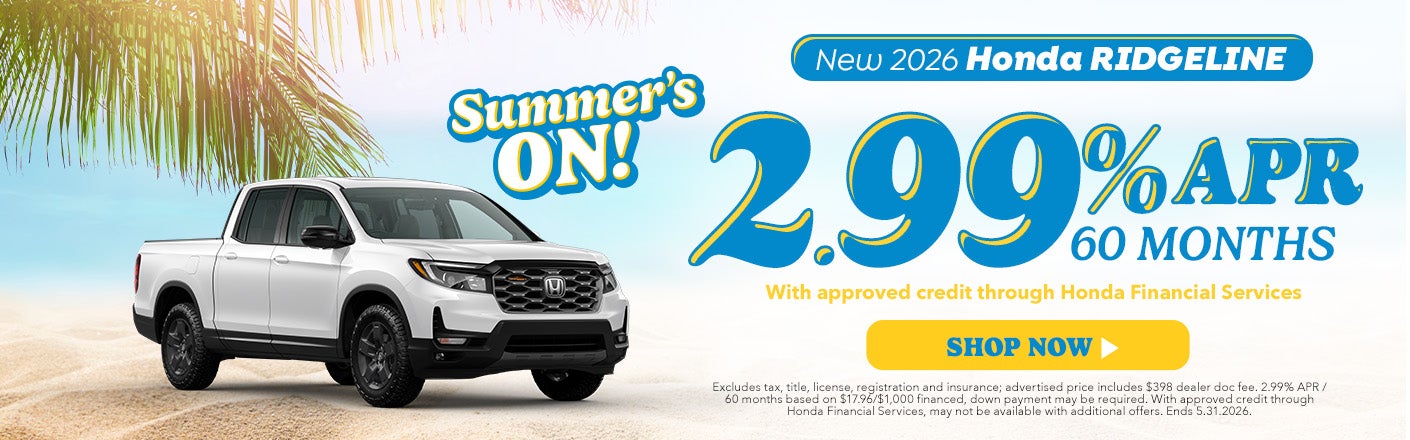New 2026 Honda Ridgeline specials in Zanesville, OH