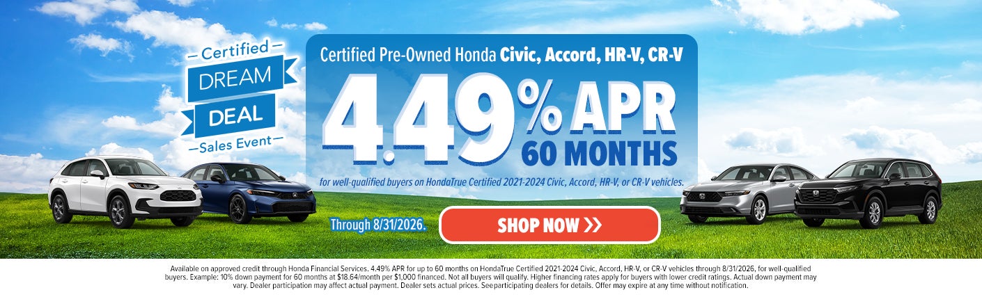 Certified Pre-Owned Honda offers in Zanesville, OH